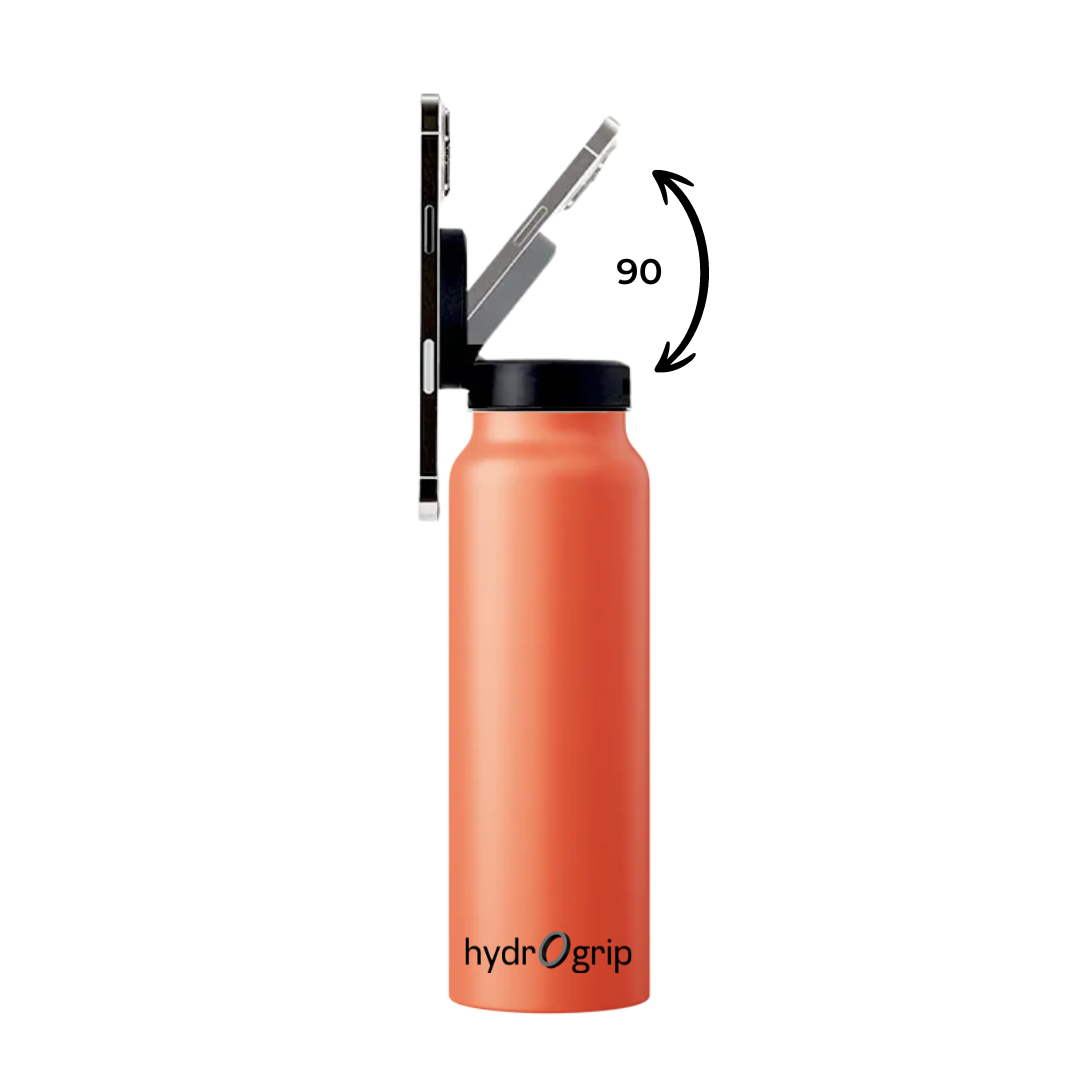 Orange HydroGrip bottle designed for active lifestyles, keeping drinks hot or cold.